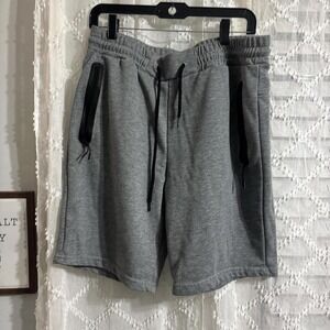 Gray zip pocket athletic shorts